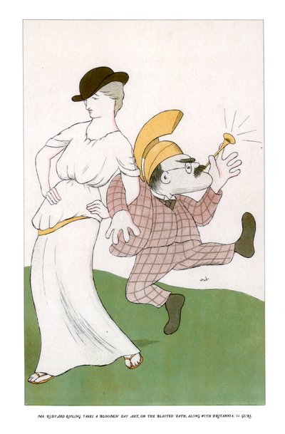 Mr Rudyard Kipling Takes a Bloomin Day Out, on the Blasted Earth by Henry Maximilian Beerbohm