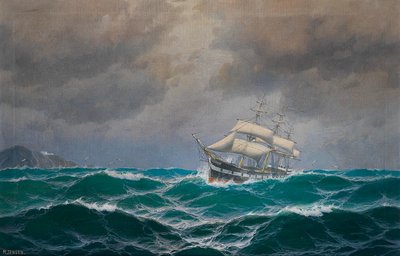 Three-Master on the High Seas by Max Jensen