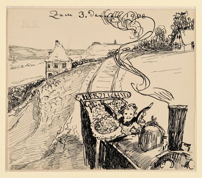 Congratulations for 3 Jan. 1908 / Greeting Card by Max Klinger