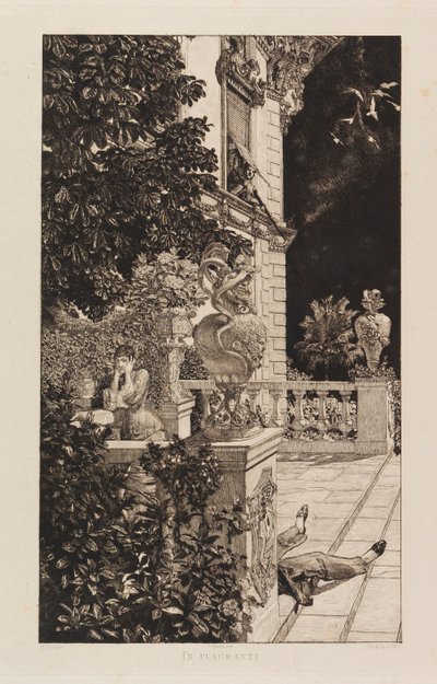 In Flagranti, from Dramas, Opus IX, 1883 by Max Klinger