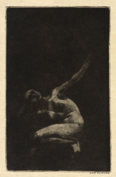 Crouching Female Nude by Max Klinger