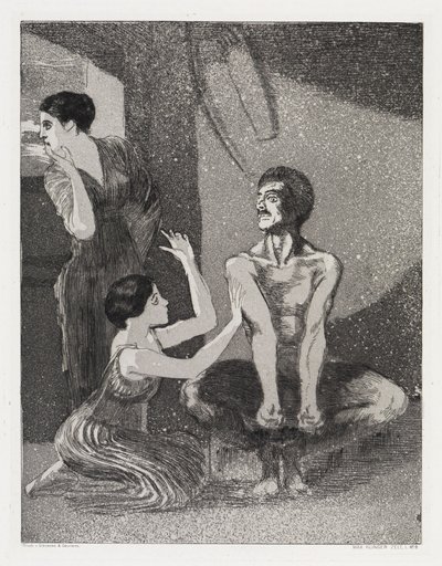 Girl and Archer (Tent, Opus XIV, Part 1, No. 9) by Max Klinger