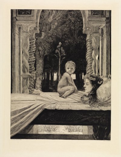 Mother and Child (Dead Mother) (On Death, Second Part, Opus XI, Plate 9) by Max Klinger