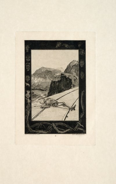 On the Rails, plate eight from On Death, Part I by Max Klinger