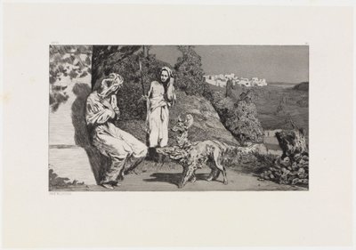 Pyramus and Thisbe II (Rescues of Ovidian Victims, Opus II, Plate 3) by Max Klinger