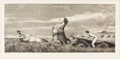 Persecuted Centaur (Intermezzi, Opus IV, Plate 3) by Max Klinger
