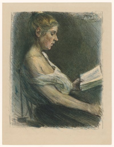 Reading Girl by Max Liebermann