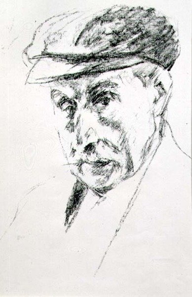 Portrait of a Man in a Cap, possibly self portrait, after 1923 by Max Liebermann