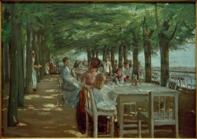Terrace in the Jacob Restaurant in Nienstedten on the Elbe by Max Liebermann