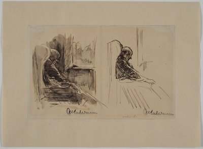 Two Portraits of His Father Louis Liebermann in an Armchair by Max Liebermann