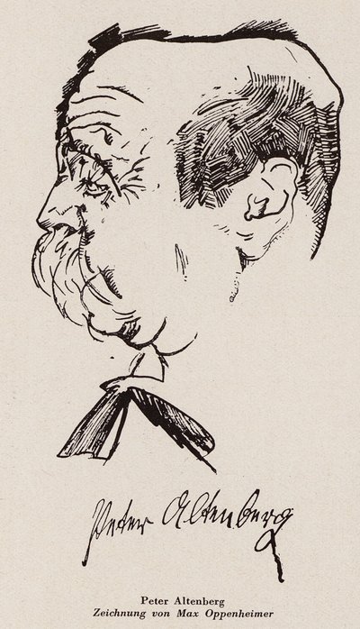 Peter Altenberg, Austrian Writer and Poet by Max Oppenheimer