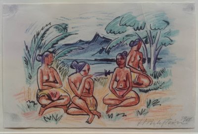 Travel Pictures Italy - South Seas (Seated Women) by Max Pechstein