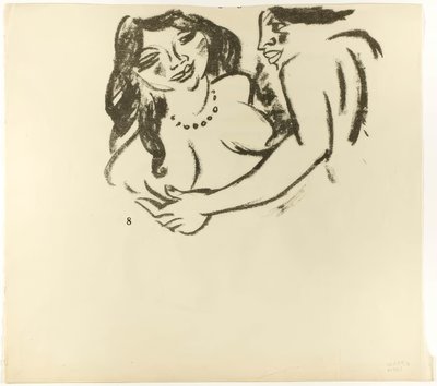 Woman and Girl, page 7 (recto); Two Women, page 8 (verso), from The Samland Ode by Max Pechstein