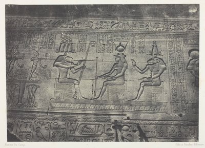 Grand Temple of Dendera (Teutyres), Sculptures of the Rear Facade; Upper Egypt, plate 19 from the album "Egypt, Nubia, Palestine and Syria" (1852) by Maxime Du Camp