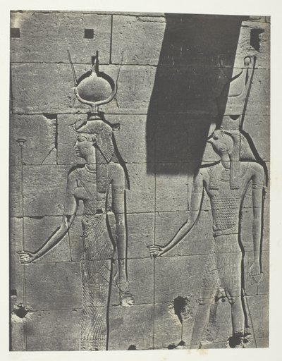 Kalabscheh, Sculptures of the Rear Facade of the Temple; Nubia, plate 92 from the album "Egypt, Nubia, Palestine and Syria" (1852) by Maxime Du Camp