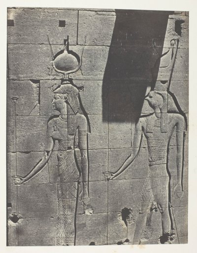 Kalabscheh, Sculptures of the Rear Facade of the Temple; Nubia, plate 92 from the album "Egypt, Nubia, Palestine and Syria" (1852) by Maxime Du Camp