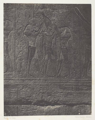 Palais de Karnak, Exterior Sculptures of the Granite Sanctuary; Thebes by Maxime Du Camp