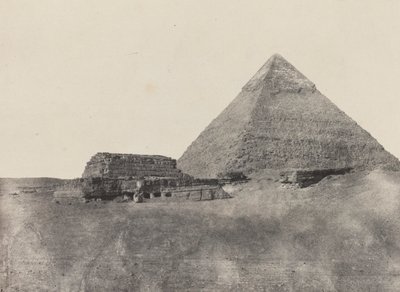 Pyramid of Chephren, Middle Egypt, plate 10 from the album "Egypt, Nubia, Palestine and Syria" (1852) by Maxime Du Camp