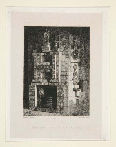 Fireplace in the Dining Room, plate 4 from the suite Chez Victor Hugo by Maxime Lalanne