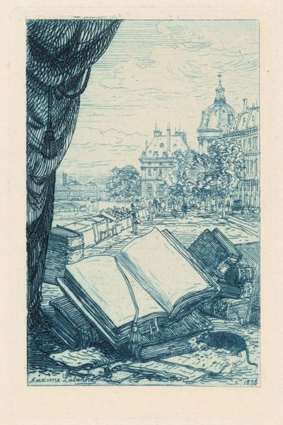 Frontispiece for “Un bouquiniste parisien : le père Lécureux” by Maxime Lalanne