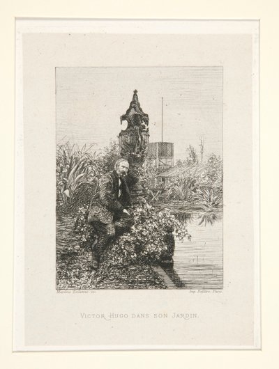 Victor Hugo in His Garden, plate 12 from the suite Chez Victor Hugo by Maxime Lalanne