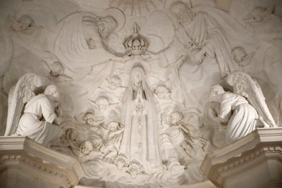 Fatima Sanctuary. Interior of the Old Basilica of Fatima. The Coronation of the Virgin. Portugal. by Maximiano Alves