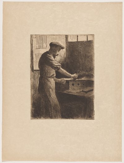 Auguste Delâtre at Work by Maximilien Luce