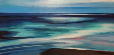 Blue Ocean Abstract by Maxine Shore