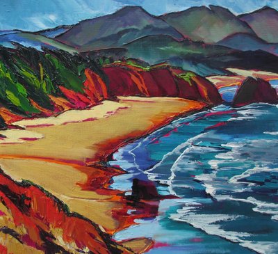 Colorful Beach Cliffs by Maxine Shore
