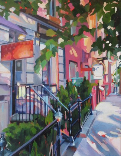 Colorful City Steps by Maxine Shore