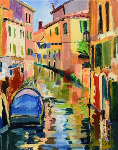 Colorful Venice Canal by Maxine Shore
