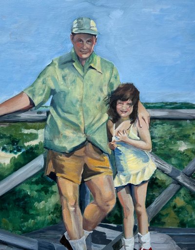 Father and Daughter on a Summer Day by Maxine Shore