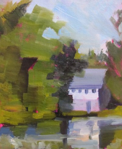 Impressionistic Lakeside House by Maxine Shore