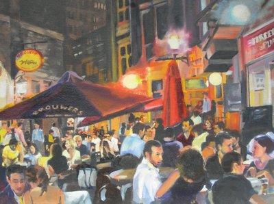 Lively Night Cafe by Maxine Shore