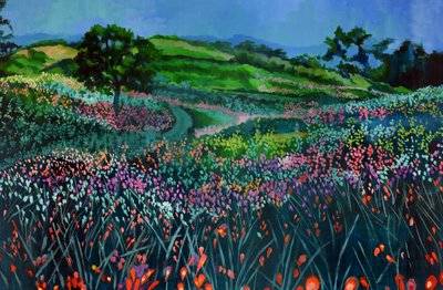 Path Through Wildflowers by Maxine Shore