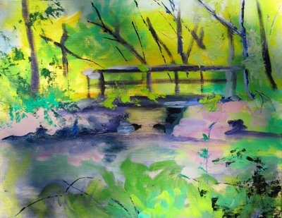 Serene Forest Bridge by Maxine Shore