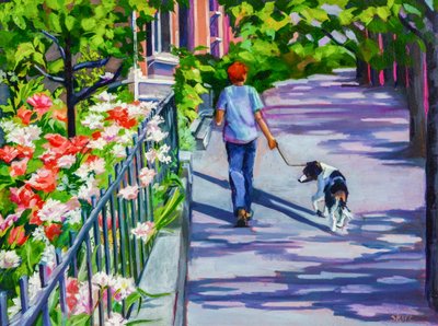 Sunny Sidewalk Stroll by Maxine Shore