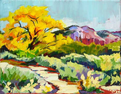 Vibrant Autumn Path by Maxine Shore