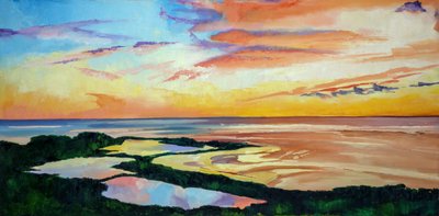 Vibrant Coastal Sunset by Maxine Shore