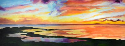 Vibrant Coastal Sunset by Maxine Shore