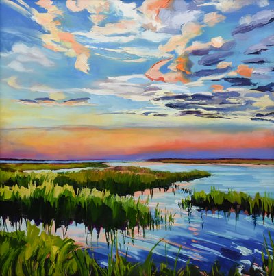 Vibrant Marsh Sunset by Maxine Shore