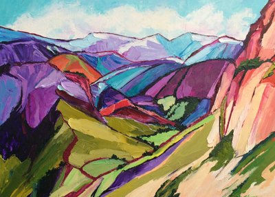 Vibrant Mountain Landscape by Maxine Shore