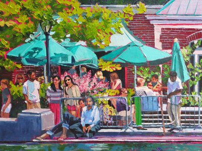 Vibrant Outdoor Cafe by Maxine Shore