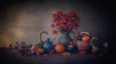 Autumn Harvest Still Life by May G