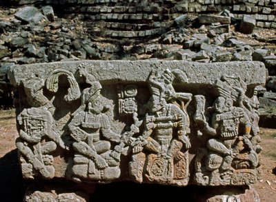 Altar Q with coronation of king of rising sun, 776 AD by Mayan