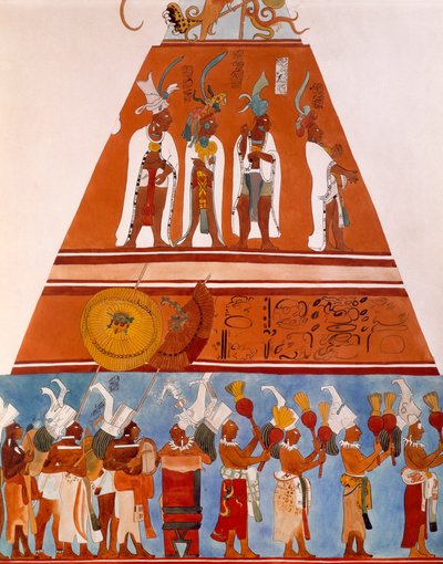 Frescoes in Bonampak, Chiapas (Mexico). (detail) by Mayan