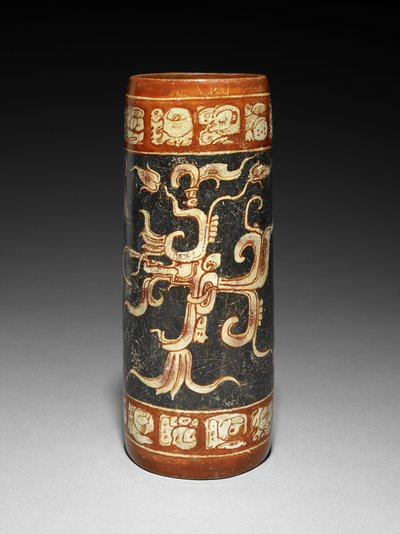 Vessel with Animated Fig Plant, 600-900 AD by Mayan