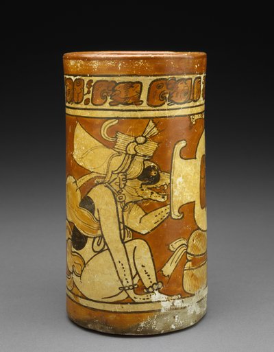 Vessel with Monkey and Dog Gods, 600-900 AD by Mayan