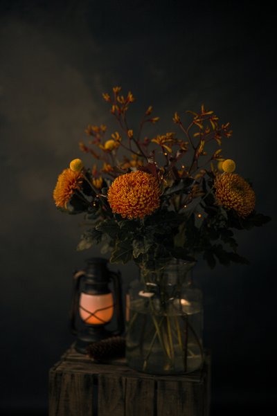 Autumn Flowers Glow by Mayra Pama