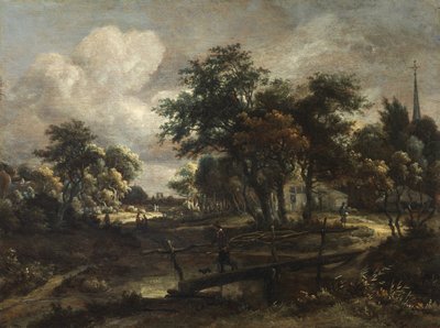 Landscape with a Footbridge by Meindert Hobbema